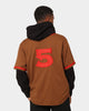 Supreme Baseball Jersey Hooded Shirt Brown