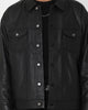 Saint Morta Oversized Leather Trucker Jacket Black