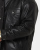 Saint Morta Oversized Leather Trucker Jacket Black