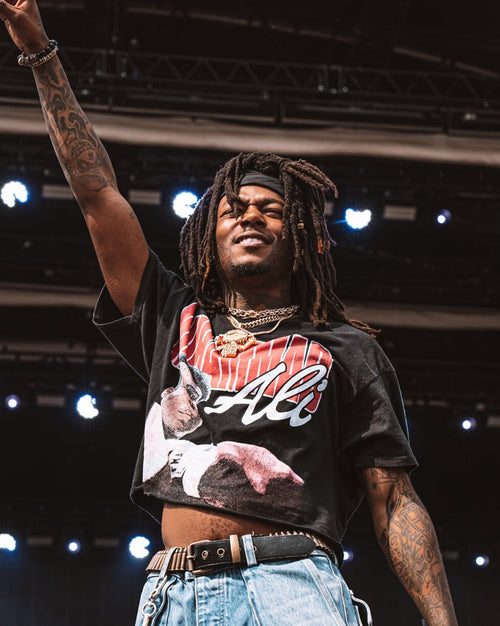 Goat Crew X Muhammad Ali Ringer Vintage T-Shirt Black Wash