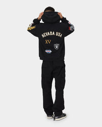 Majestic Athletic Las Vegas Raiders Puff Print Patch Hoodie Faded Black