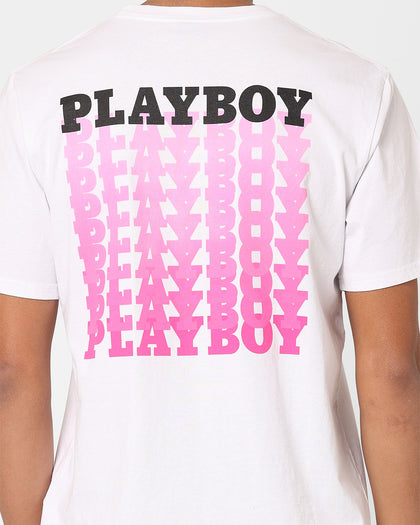 Playboy Stack Blend T-Shirt White/Pink