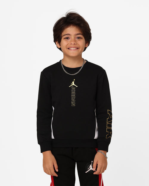 Jordan Kids' Holiday Shine Air Crewneck Black
