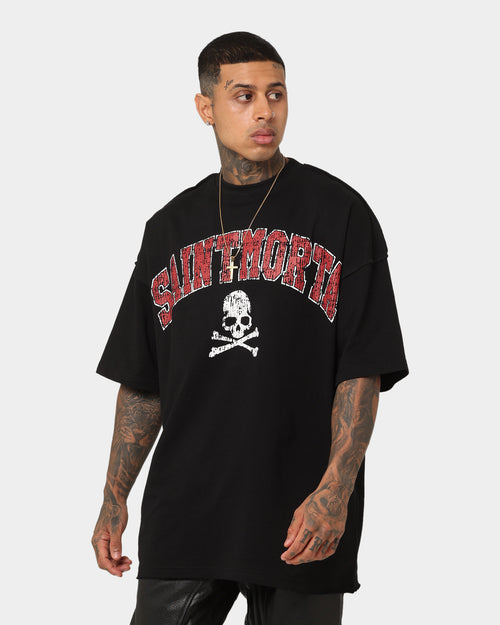 Saint Morta Members Club Boxy T-Shirt Black/Red