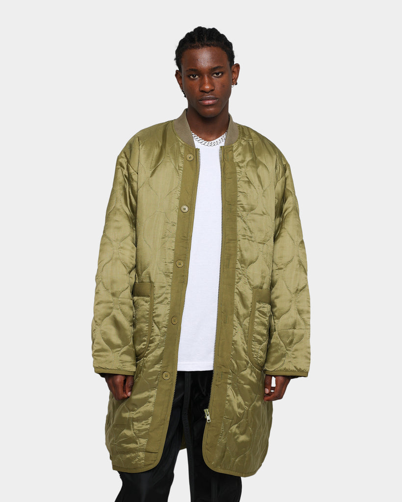 MNML Zip Up Bomber Trench Jacket Olive | Culture Kings