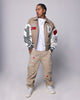 Loiter Paradise Varsity Jacket Tan