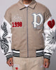Loiter Paradise Varsity Jacket Tan