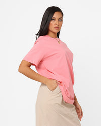 Nike Women's Sportswear Essentials T-Shirt Coral Chalk/White