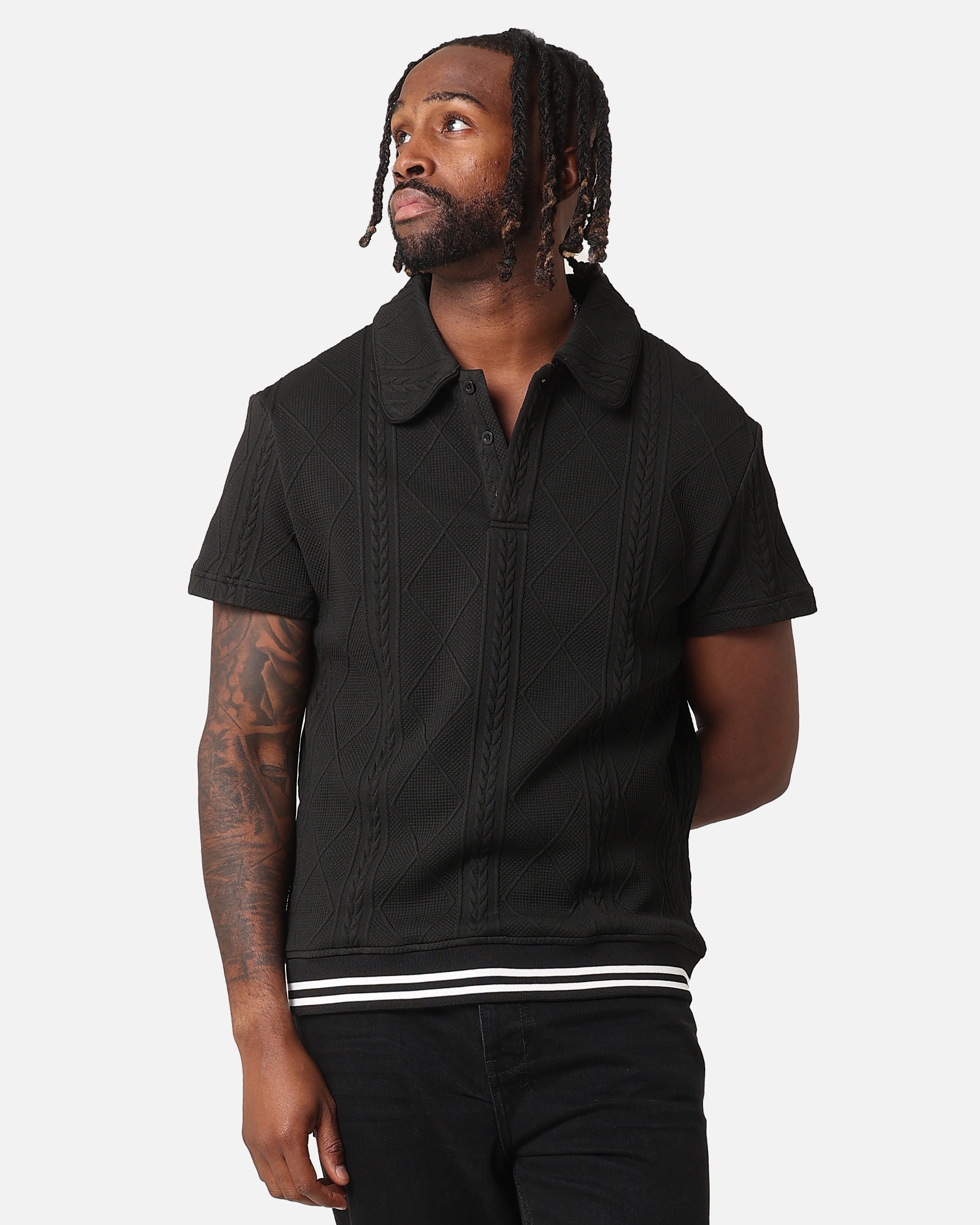 XXIII Danny Knit Polo Shirt Black | Culture Kings
