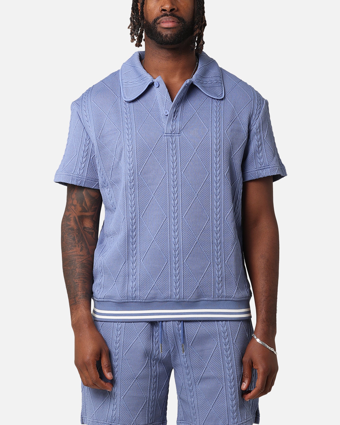 【希少】sullen vintage knit polo shirts 深水光太 XXIII Danny Knit Polo Shirt Floral Blue | Culture Kings