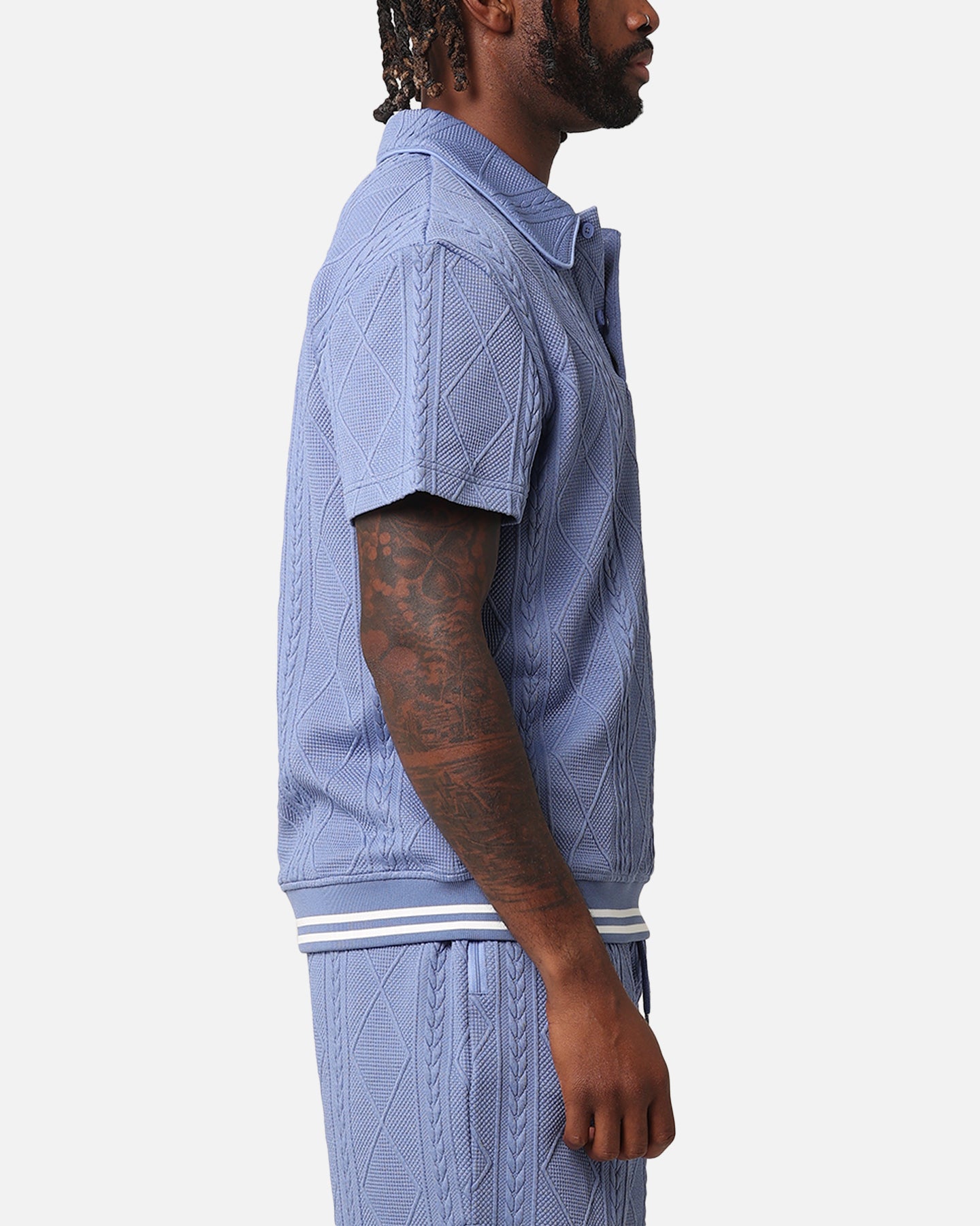 XXIII Danny Knit Polo Shirt Floral Blue | Culture Kings
