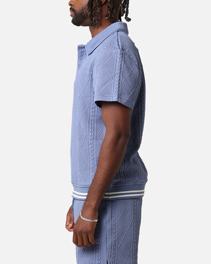 XXIII Danny Knit Polo Shirt Floral Blue