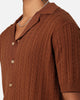 XXIII Terry Knit Button Up Shirt Brown