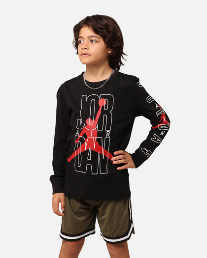 Jordan Kids' AJ Mirror Game Long Sleeve T-Shirt Black