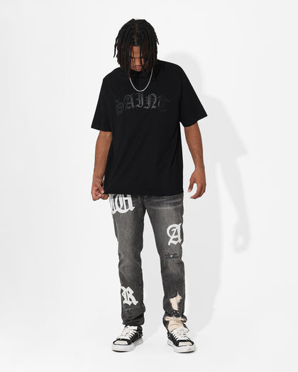 Saint Morta Gothic Appliqué Boxy T-Shirt Black