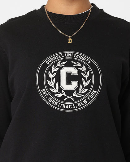 The New Establishment Women's Cornell Crest Crewneck Black