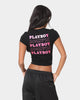 Playboy Women's Stack Baby T-Shirt Black
