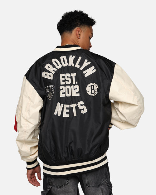 New Era X Alpha Industries Brooklyn Nets L-2B Bomber Jacket Black