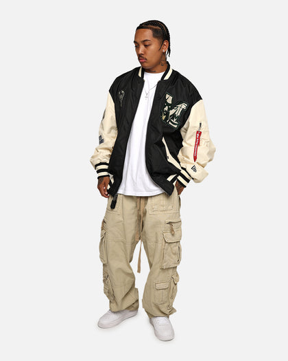 New Era X Alpha Industries Milwaukee Bucks L-2B Bomber Jacket Black