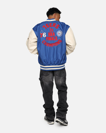 New Era X Alpha Industries Philadelphia 76ers L-2B Bomber Jacket Blue