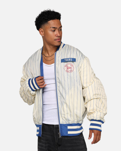 New Era X Alpha Industries Philadelphia 76ers L-2B Bomber Jacket Blue