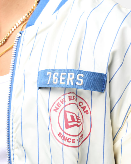 New Era X Alpha Industries Philadelphia 76ers L-2B Bomber Jacket Blue