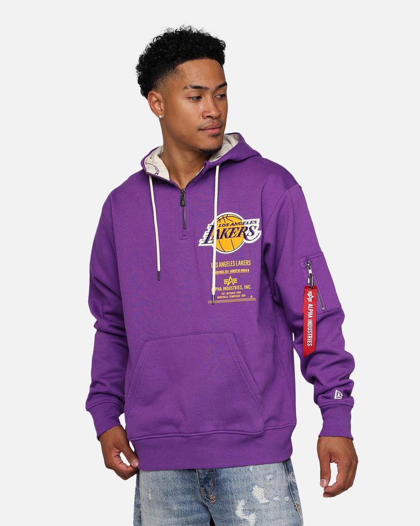 New Era X Alpha Industries Los Angeles Lakers Zipper Hoodie Purple Culture Kings