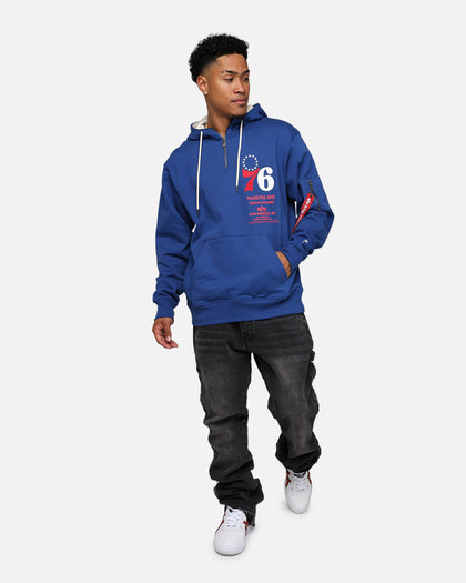 New Era X Alpha Industries Philadelphia 76ers Zipper Hoodie Blue