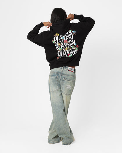 Playboy Flowers Hoodie Black