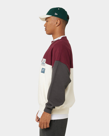 Carre Avant Oversized Panel Crewneck Maroon