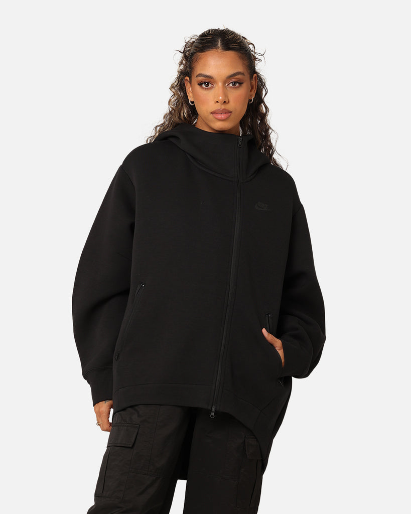 Nike Women's Sportswear Tech Fleece Oversized Full-Zip Hoodie Cape Bla ...