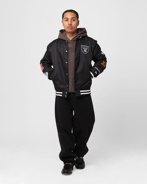 New Era Las Vegas Raiders Nylon Varsity Jacket Black