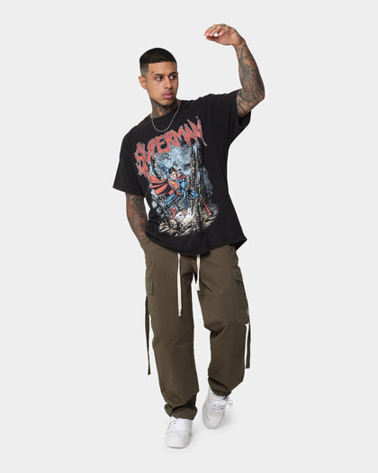 Goat Crew X DC Superman Metal Vintage T-Shirt Black Wash