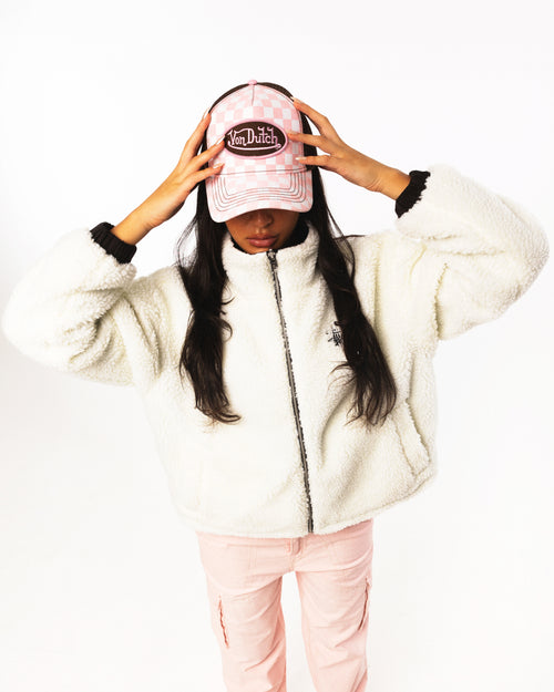 Stussy Women's Reversible Work Sherpa Jacket Black/White