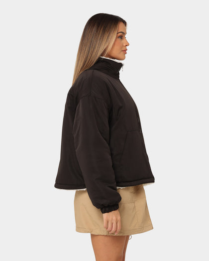 Stussy Women's Reversible Work Sherpa Jacket Black/White