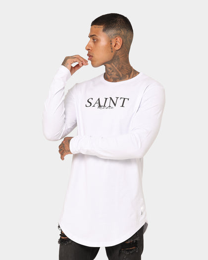 Saint Morta Cursive El Duplo Long Sleeve T-Shirt White/Black
