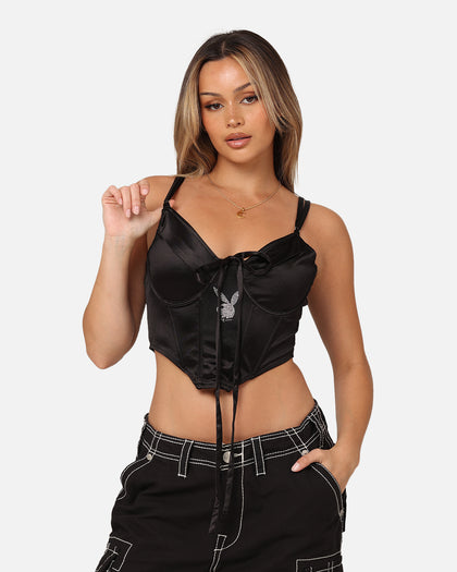 Playboy Women's Monochrome Corset Top Black
