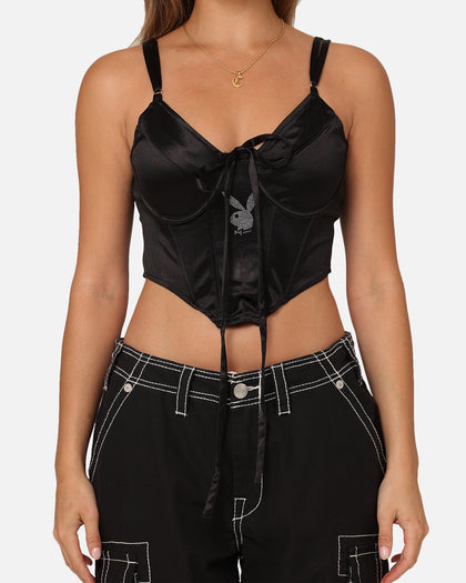 Playboy Women's Monochrome Corset Top Black