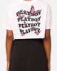 Playboy Women's Butterfly Cropped T-Shirt White