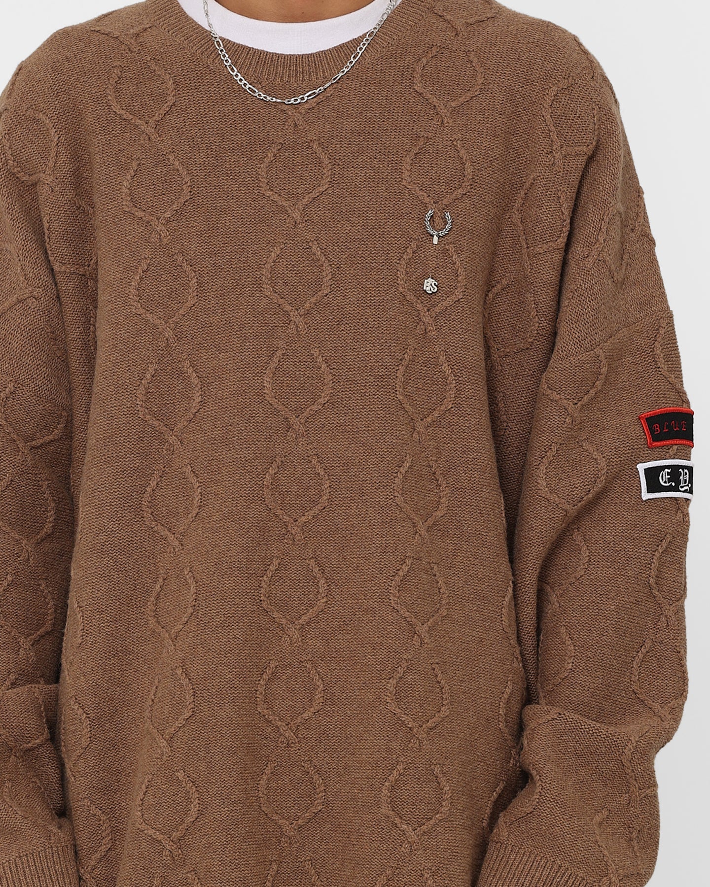 Fred Perry X Raf Simons Patched Oversized Jumper Almond | Culture