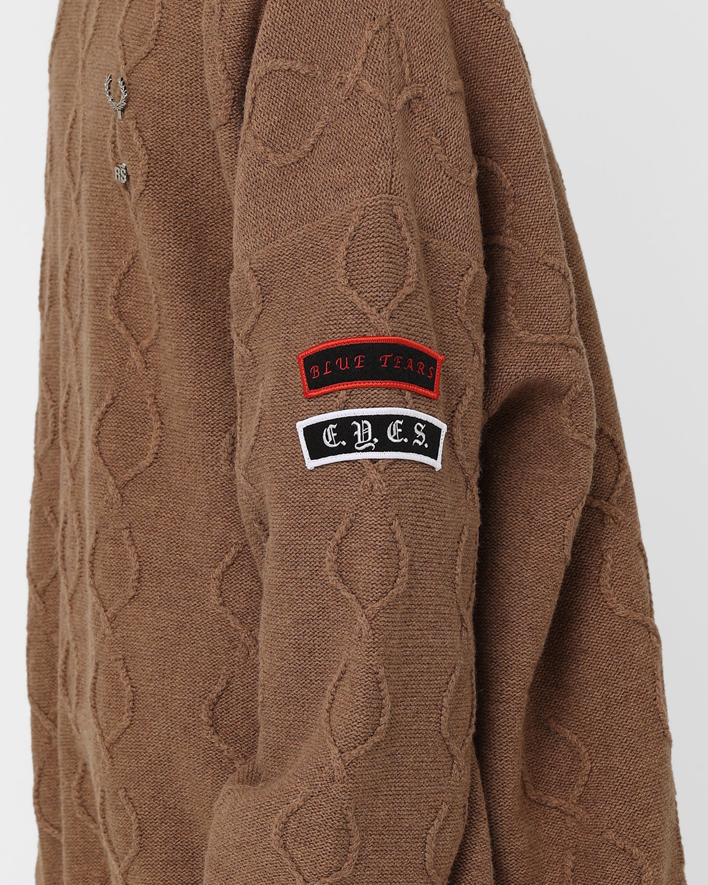 Fred Perry X Raf Simons Patched Oversized Jumper Almond | Culture