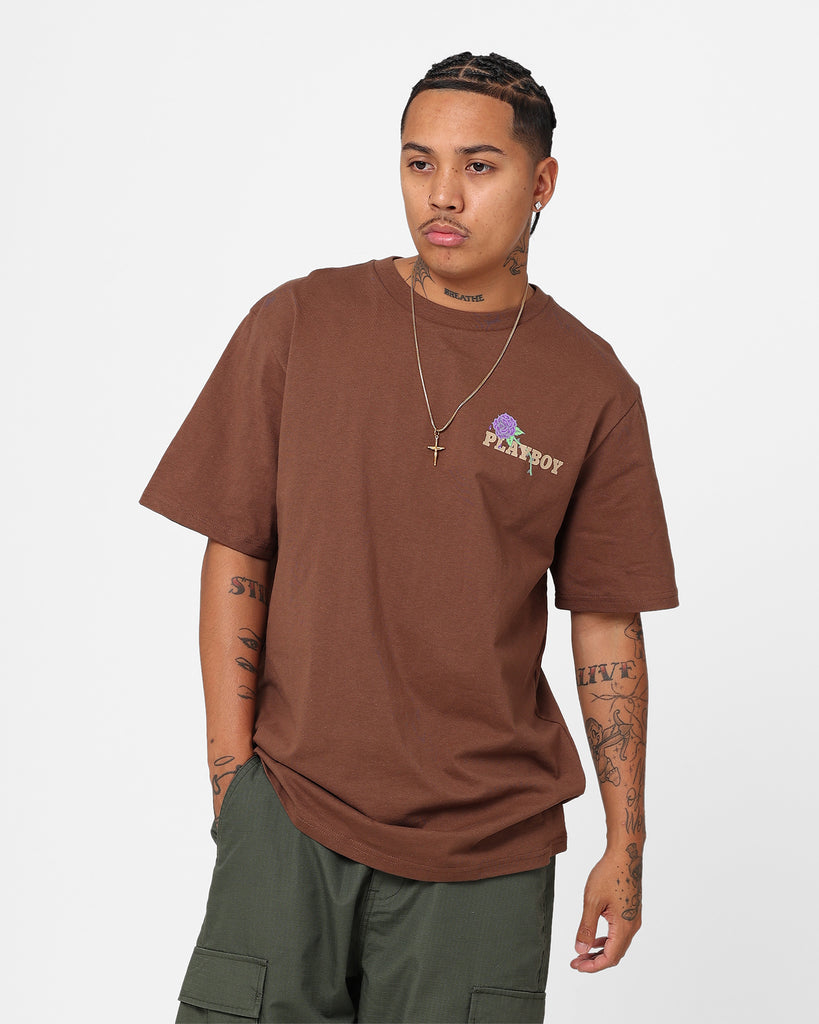 Playboy Rose Stack T-Shirt Brown | Culture Kings