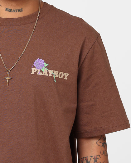 Playboy Rose Stack T-Shirt Brown