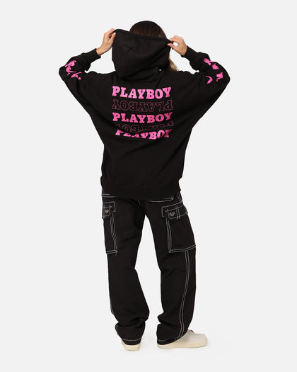 Playboy Side Bunny Stack Hoodie Black