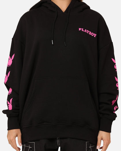 Playboy Side Bunny Stack Hoodie Black