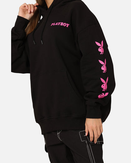 Playboy Side Bunny Stack Hoodie Black