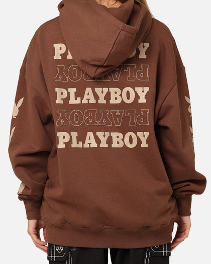 Playboy Side Bunny Stack Hoodie Brown
