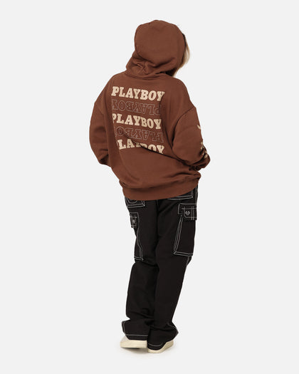Playboy Side Bunny Stack Hoodie Brown