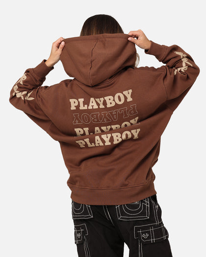 Playboy Side Bunny Stack Hoodie Brown