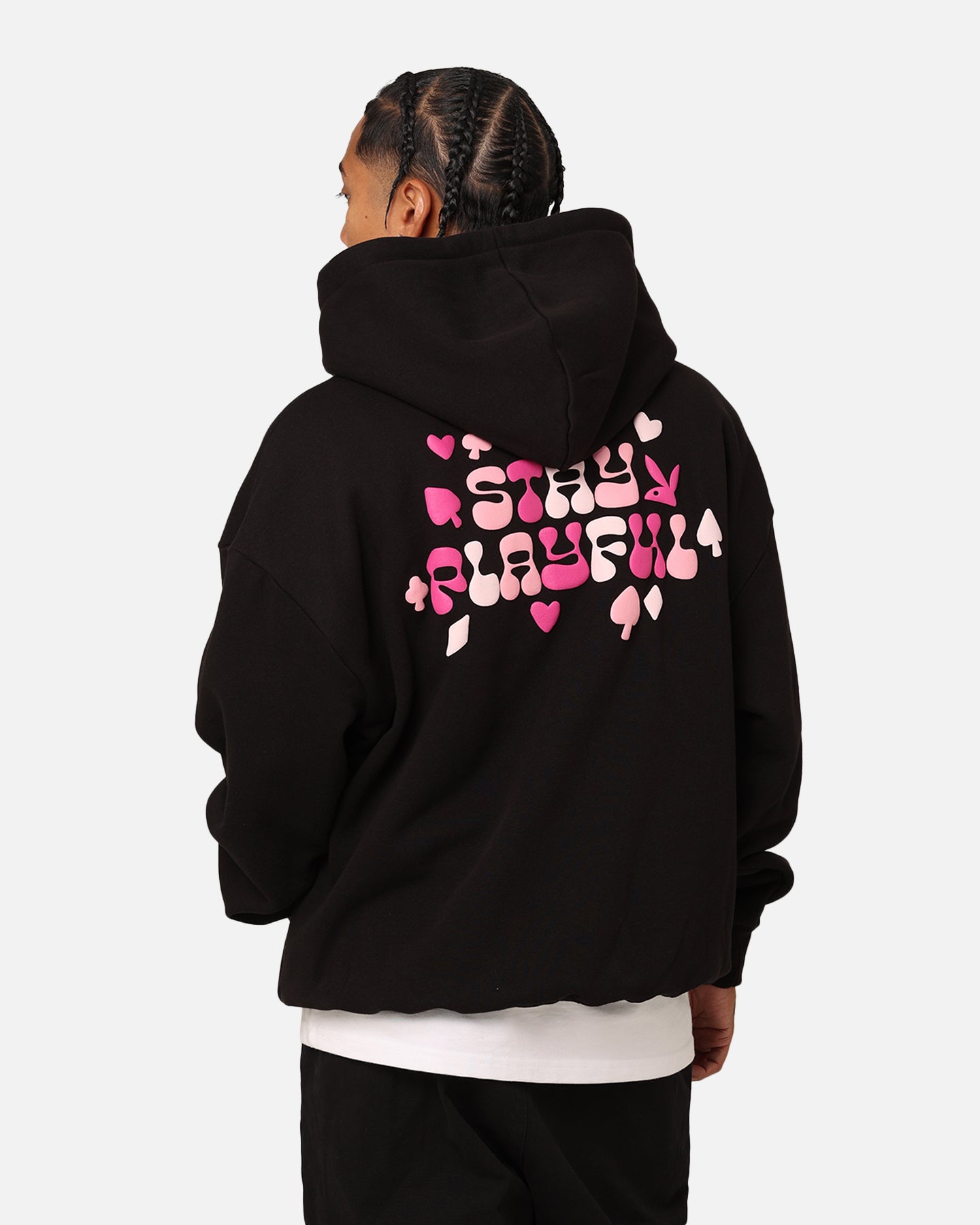 【極美品】PLAYBOY COLLECTION スエード調 ジャケット 黒 L Playboy By Culture Kings Lit Bunny Fully Zip Hoodie Black